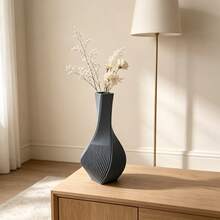 Aesthetic Twisted Vase, Modern Sculptural Flower Holder, Suitable For Dried Flowers And Branches, Elegant Textured Home & Office Decor, Minimalist Desktop Centerpiece - Vase - View 4
