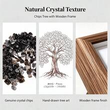 1PC Natural Crystal Gravel Tree Of Life Seven Chakra Zodiac Photo Frame, Healing Energy Gemstone Desktop Ornament, Home Tabletop Decoration, Ideal Gift - 12 Zodiac Sign Tree Of Life Photo Frame - View 6