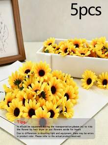 1/5/15/30/40/100/200pcs White & Colorful Daisy Artificial Flowers For DIY Crafts, Wreath Making, Vase Decor, Hair Accessories, Tabletop Decor, Home Wedding Party Decoration, Real Touch - Yellow - View 14