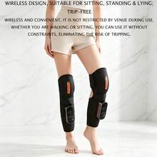 Wireless Knee And Calf Massager With Heat Therapy And Air Compression, 3 Modes, Adjustable Timer, Rechargeable - Black - View 8