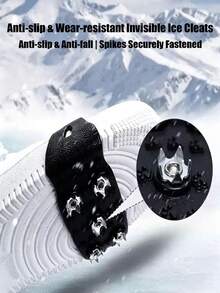 1 Pair Silicone Ice Cleats, Non-Slip Shoe Toe Grips, Suitable For Winter Snow Outdoor Activities - Multicolor - View 8