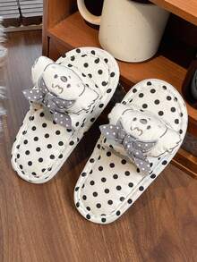 1 Pair Girls Thermal Lined Warm Indoor Slippers - White - View 4