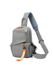 Men's Chest Bag, Shoulder Crossbody Bag, Fashionable Shoulder Bag, Waterproof, Simple And Casual Men's Bag - Grey - View 3