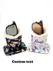 Customizable Glasses Storage Box, Desktop Glasses 3D Storage, Plush Thickened Glasses Protective Case, Suitable For Office, Desktop - Multicolor - View 3