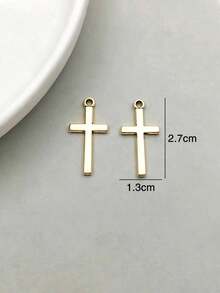 10pcs Stainless Steel Cross Pendant Charms, Suitable For DIY Jewelry Making. - Pendants - View 6