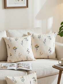1pc/2pcs Printed Pillowcase (Pillow Insert Not Included), Zipper Closure, Easy Care, Soft Breathable Skin-Friendly, Suitable For All Seasons, Sofa And Room Decorative Cushion, Back To School - Multicolor - View 6