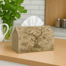1pc Vintage Floral Design Tissue Box Cover - Bird Garden Style Tissue Box Organizer, Multi-Functional Tissue Box, Suitable For Home, Car And Event Decoration, Ideal For Christmas, Halloween And Daily Use - A - View 8