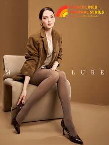 MOIRÉALLURE 1Pair SHEER EFFECT TIGHTS For Daily Life - Brown - View 6