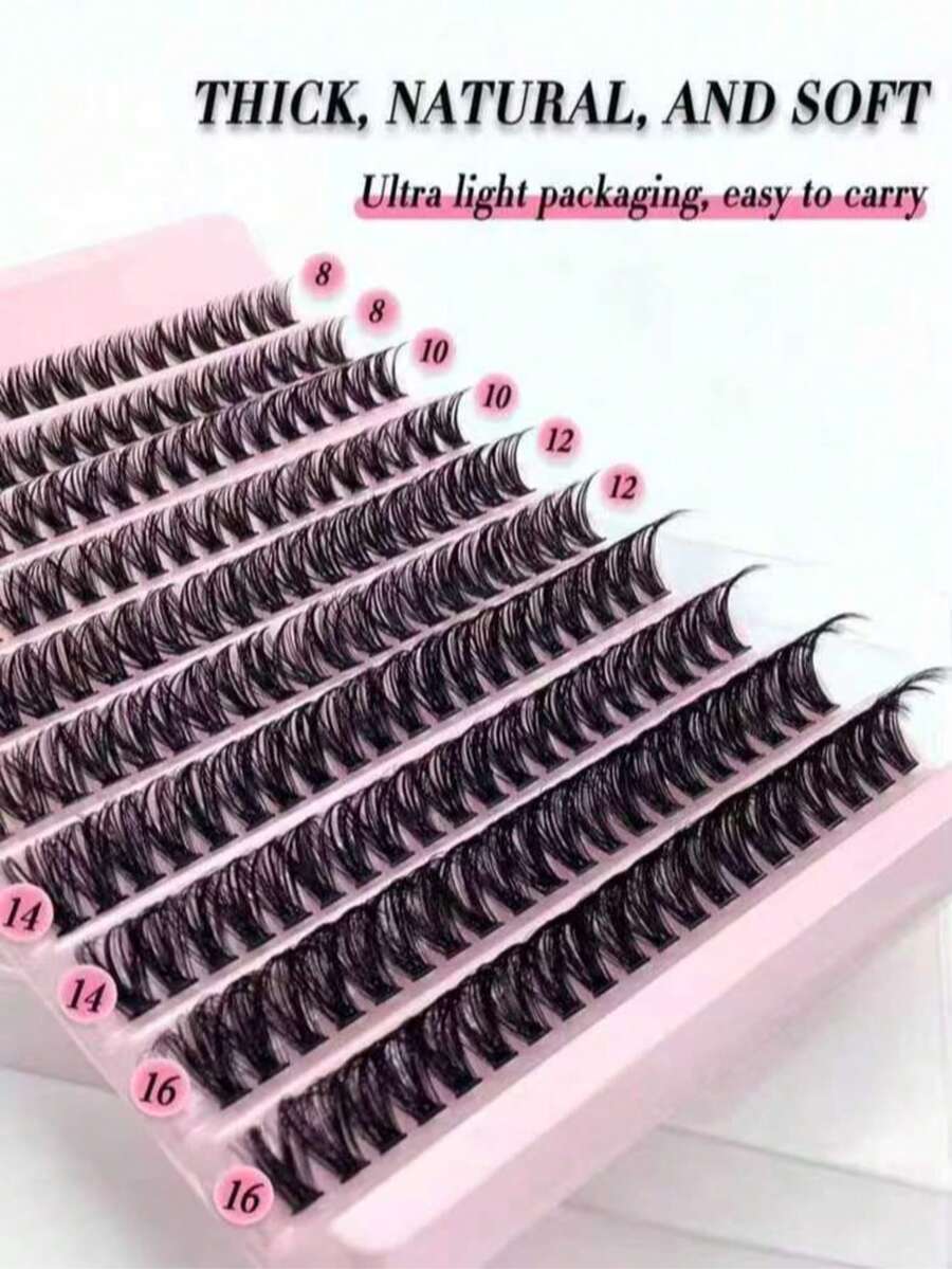 30D Voluminous Curly Soft Natural Look Synthetic False Eyelashes, 8-16mm Mixed Length, 0.07mm Curl/Diameter, 10 Rows, Fluffy 3D Effect Lashes, Suitable For Eyelash Extensions - View 1