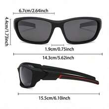 1 Pair Sporty Casual Glasses, All Season, Wrap-Around Full Frame, Colorful Coated Lenses, Multiple Colors Available, Men's Daily Outfit Decorative Accessory - Multicolor - View 11