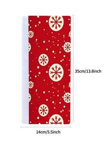 2-Piece Christmas Refrigerator Door Handle Protector Cover, Oven Handle Protector Cover, Ultrasonic Embossed Pattern Door Handle Protector Cover - View 4