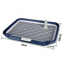 Multi‑Color Large Grid Dog Toilet With Training Induction Post, Anti‑Splash Easy‑To‑Clean Pet Potty For Small Medium Large Dogs Indoor House Training - Navy Blue - View 9