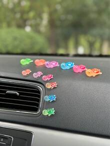 6pcs/12pcs Turtle Shaped Car Dashboard Decor Ornament, Multi‑Color Auto Interior Desktop Decoration - A - View 9