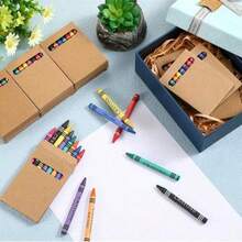 6/12/24pcs (1/2/4 Boxes) Colored Crayons, 6 Mixed Colors - Mini Boxed Crayons With Packaging - Perfect For Classroom, Home Birthday Party And School Teacher Gift (Handmade, Slight Imperfections Do Not Affect Use) - A - View 9