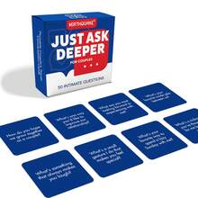 لعبة بطاقات أسئلة رومانسية Just Ask Deeper للأزواج، 50 بطاقة تفاعلية للمحادثات الحميمة، هدية مثالية لعيد الميلاد وحفلات الألعاب، لعبة عاطفية للبالغين لليالي المواعيد والمناسبات الاجتماعية - متعدد الألوان - مشاهدة 2