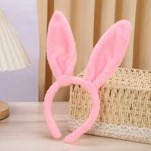 1PC Black Plush Oversized Rabbit Ear Headband, Dark Gothic Cosplay Costume Accessory For Ball Party, Halloween, Easter, Maid Bunny Girl Role Play - Black - View 6