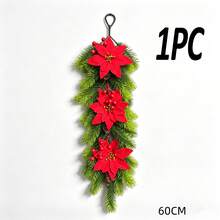 1PC European Style Christmas Decoration Wall Hanging Vine Garland Door Wreath Plastic Decor European And American Style - Multicolor - View 9