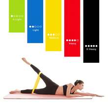 1/5pcs TPE Elastic Bands, Yoga Workout Thickened Resistance Bands, Rubber Strength Training Pull Rings Fast Butt Lift Elastic Loops, Pull Bands - Multicolor - View 2