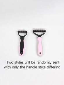 1pc Stainless Steel Pet Deshedding Comb, Suitable For Cats And Dogs, Double-Sided Undercoat Rake, Easily Remove Knots And Tangles, Long Thick Hair Grooming Tool, Efficient Deshedding Brush, Random Style, Random Color - View 9