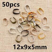50pcs Small Pendant Clips Pinch Bail Clasps Buckle Charm Necklace Hook Connector For DIY Jewelry Making Cameo Tray - U Shape - View 8