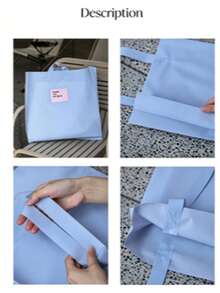 1/3pcs Blue Thick Frosted Plastic Shopping Bags, Suitable For Clothing Stores, Shopping Malls, Supermarkets And Gift Bags Christmas Gift Bags Party Bags - Baby Blue - View 7