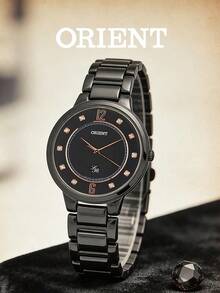 Oriental Women's Watch Black Elegant Fashion Diamond Dial Luxury Minimalist Wristwatch Stainless Steel Band Multi-Occasion Daily Gift Elegant Essential Fashion Quartz Watch FQC0J001B0 - Black - View 4