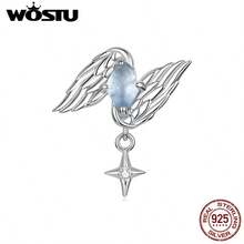 WOSTU 1pc Angel Wings Pendant 925 Sterling Silver Opal Shell Inlaid Cubic Zirconia Beads DIY Bracelet Accessory Exquisite Jewelry Women's Birthday Party Gift - Multicolor - View 14