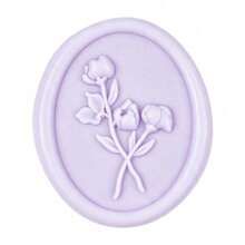 3D花卉蠟封貼紙 25入 優雅奶油白自黏封印貼，適用於婚禮邀請函、信封、禮物包裝、聖誕卡片與手工藝品 - 花-香芋紫 - 查看 4