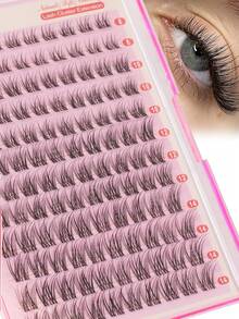 YIDUO Wispy Lash Clusters CC Curl Individual False Eyelashes,8‑14mm Mixed Length Large Capacity Cluster Lashes,Soft Ultra‑Fine Fibers DIY Lash Extension Kit,Create Cat Eye & Doll Eye Look,Beginner Friendly Lashes For Daily Party Holiday Wedding Makeup - CC - View 1