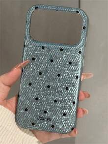 Luxury Lace Polka Dot Sequin Phone Case, Compatible With IPhone 18 Pro Max 18 Pro 17 Pro Max 17 Pro 17 16 Pro Max 16 Pro 16 15 Pro Max 15 Pro 14 Pro Max 14 Pro 13, Fashionable Cherry Red Blue Glossy Shockproof Protective Back Cover - Blue - View 6