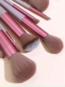 Brown Makeup Brush Set With Makeup Sponge, Eyeshadow, Foundation, BB Cream, Concealer, Blush, Powder, Mixed Beauty Soft Comprehensive Makeup Tools For Women - Brown - View 10