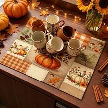 1pc Dish Drying Mat, Coffee Machine Mat, Autumn Harvest Pumpkin Bouquet Pattern Dish Drying Mat, Kitchen Absorbent Quick-Dry Mat, Home Tabletop Protection Mat, Practical Multi-Functional Home Decor, Multi-Purpose Drying Mat, Home Gift, Tabletop Decoration - XYLSD-1112 - View 5
