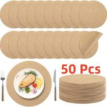 100/50/26/70/12pcs Round Linen Placemats, Trivets, Heat-Resistant Reusable Brown Table Mats, Suitable For Kitchen, Dining Room, Wedding, Home Decor, Party, Birthday Gathering, Dinner, Holiday, Farmhouse Style Round Rustic Tabletop Decoration - Khaki - View 13