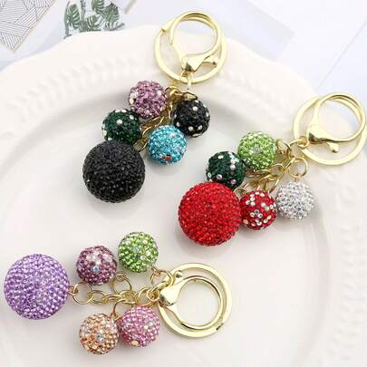 Hot Selling Small Ball Beaded Keychain, Christmas Car Key Chain Pendant, Gift Accessory, Couple Bag Charm