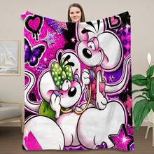 1pc 2D Flat Pink Purple Starry Sky Butterfly Heart Cartoon Mouse Couple ...