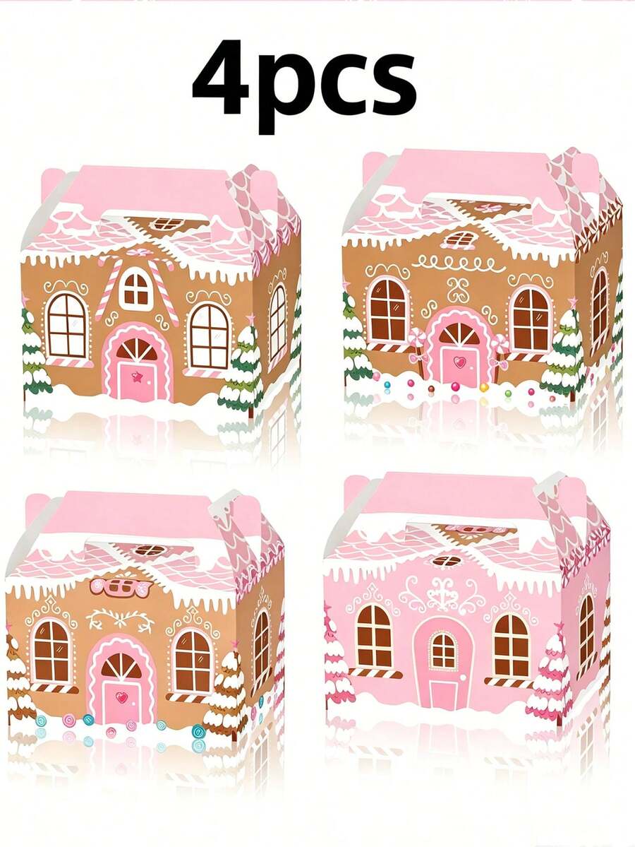 1/4/8/12pcs Christmas Gift Box Set - Holiday Party Gift Boxes, Shaped As Gingerbread House, Christmas Tree Or Lollipop; Perfect For Christmas Tree Decorations, New Year Gifts, Party Supplies And Essential Gift Packaging - Multicolor - View 1