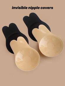 2pcs Reusable Rabbit Ear Silicone Nipple Covers, Lifting Invisible Adhesive Bra Pads - Multicolor - View 4