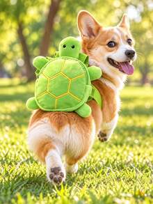 Turtle Shaped Pet Backpack Leash Set, Cute Turtle Design, 2-In-1 Harness And Backpack, Pet Travel Bag, Dog Walking Gear, Outdoor Adventure Companion, Suitable For Small And Medium Dogs Walking, Travel And Training - Multicolor - View 1
