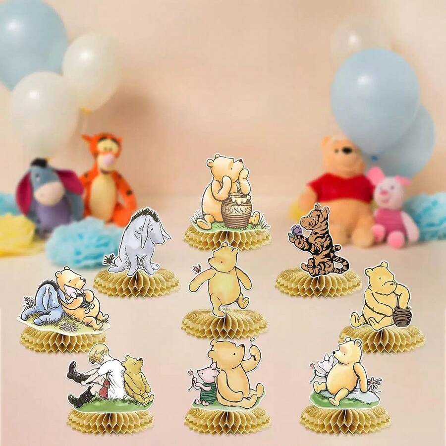 1pc/9pcs Cartoon Anime Honeycomb Desktop Decoration, Printed With Classic Cartoon Anime Character Pattern Style Decor (Balloons Not Included). Exquisite Table Centerpiece Is Ideal For Fan Gatherings, Theme Parties, Suitable For Photography Props And Fan Collectibles. Elegant Gift For Fans And Anime Enthusiasts - View 1