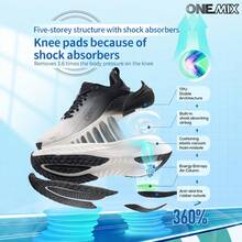 Sepatu Lari Kasual Olahraga ONEMIX, Nyaman, Peredam Guncangan, Sol Tebal Bertali Rendah, Anti Selip, Tahan Aus - Xiaochenbai - View 9