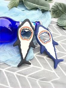 1pc Shark Shaped Bottle Opener, Cute Cartoon Design, Durable Metal Kitchen Tool, Easy To Open Bottles, No Power Needed, Suitable For Home And Office Use - Multicolor - View 2