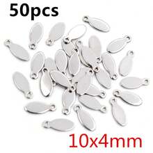 50pcs Stainless Steel Small Charms Pendants For Extension Tail Chains Pendant DIY Jewelry Making Findings Accessories Necklace Bracelet - Steel - View 13