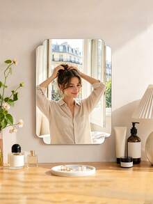 Irregularly Shaped Acrylic Square Makeup Mirror; Dressing Table And Beauty Photography Prop Mirror; Uniquely Designed Combination Mirror; Tabletop Ornament Suitable For Various Occasions; Home Decor Mirror; Bathroom Mirror; Makeup Mirror - Acrylic Mirror Sticker - View 2