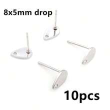 10pcs Stainless Steel Geometric Star Moon Earring Stud Earring Posts Connector For DIY Earring Jewelry Making Supplies - Earring Studs - View 17