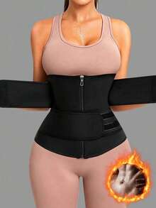 Women's Sports Waist Trainer Belt, Sweat-Inducing, Adjustable Zipper Style, Reinforced Body Shaping Tummy Control Belt - Multicolor - View 3