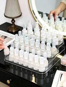 1pc Tiered Nail Polish Storage Rack, Transparent Multi-Layer Display Stand, Thickened & Durable, Suitable For Nail Polish, Essential Oils, Perfume Samples, Makeup Bottles, Vanity Desktop Organizer - Clear - View 2