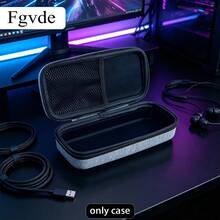 Fgvde Hard Shell Accessory Storage Bag, With Independent Mesh Pocket, Spacious Interior, Can Store Batteries, Earphones And Digital Cables, Linen Fabric, Suitable For Gaming Desk, Office And Travel, Only Includes Storage Bag, Does Not Include Other Accessories - View 8