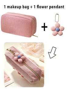 1pc Makeup Bag DIY Pendant, Fashion Flower Keychain Charm, Handmade DIY Flower Pendant, Five Petal Design, DIY Jewelry Charm Suitable For Makeup Bag, Keychain, Pencil Case, Etc. - Multicolor - View 6