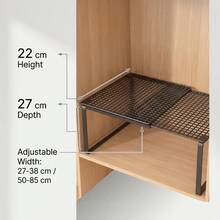 1 buah Rak Penyimpanan Bawah Wastafel Modern yang Dapat Diperluas (Besi) Tanpa Bor, Kapasitas Beban Tinggi, Organizer Kabinet Bertingkat, Cocok untuk Peralatan Makan dan Penyimpanan, Meja Dapur dan Lemari Pakaian - MultiWarna - View 5