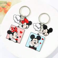 Disney 1/2pcs Mickey Minnie Metal Keychain, Heart-Shaped Key Ring Pendant, Suitable For Car Keys, Backpacks And Handbags, Perfect Gift For Couples, Spouses And Friends On Valentine's Day - Multicolor - View 5